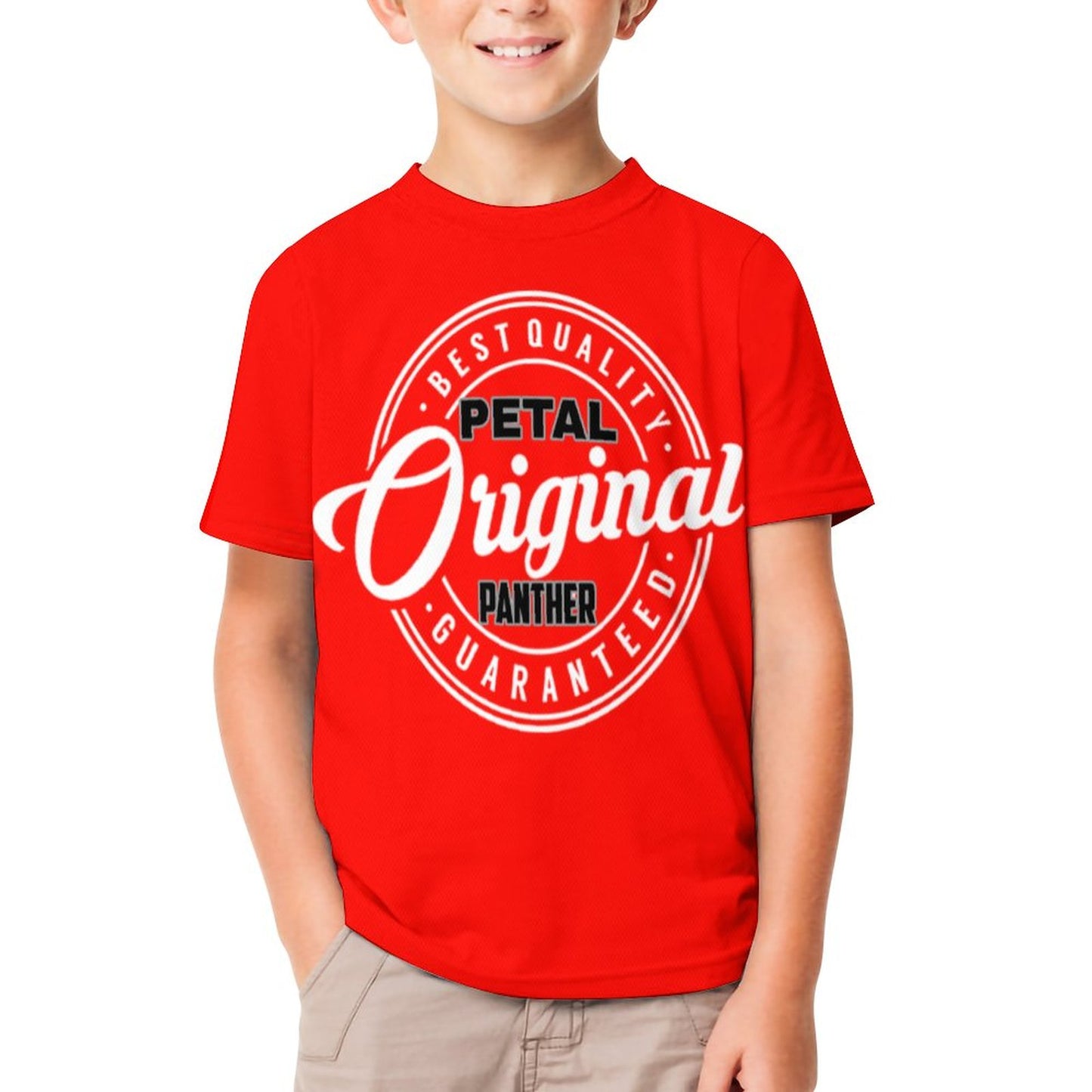 Petal Panther Original logo Red Short Sleeve Kid's T-Shirt