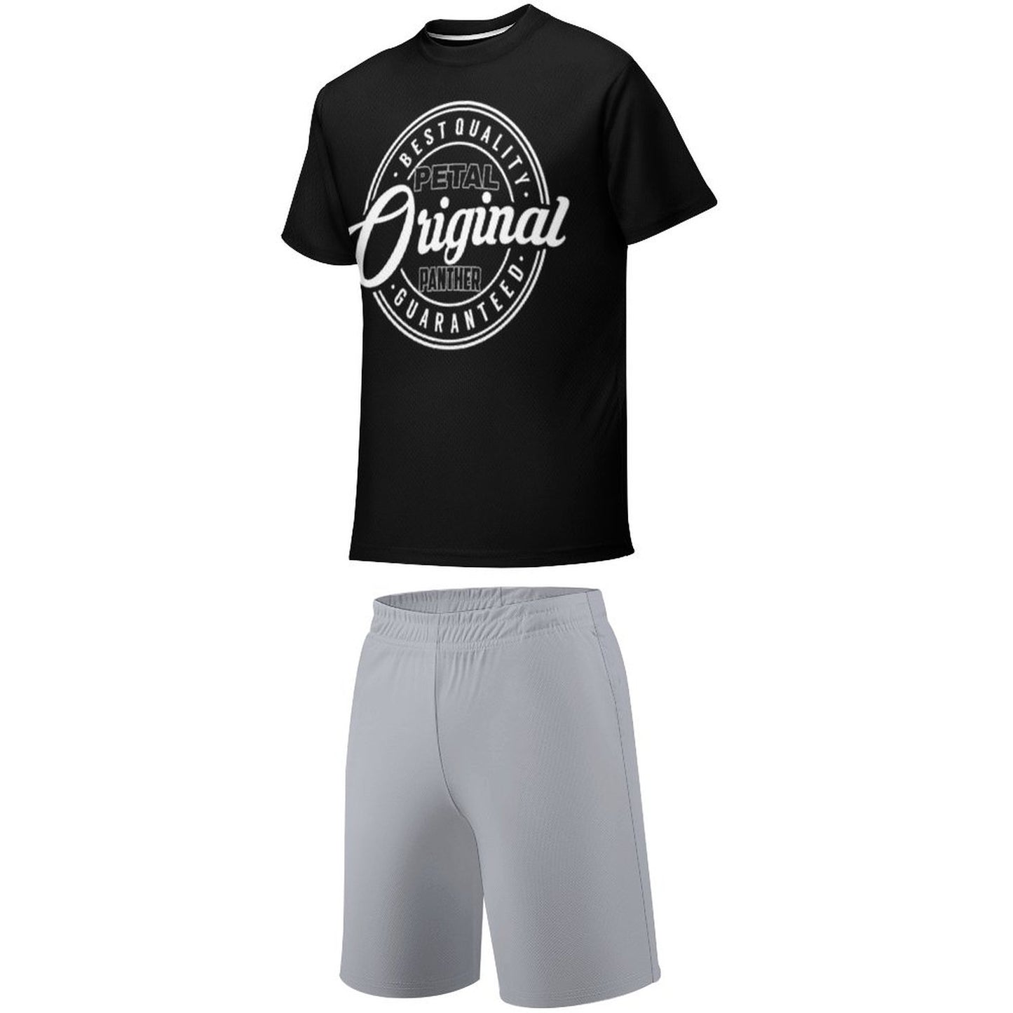 Petal Panther Original Logo Black T-shirt  and Shorts Set