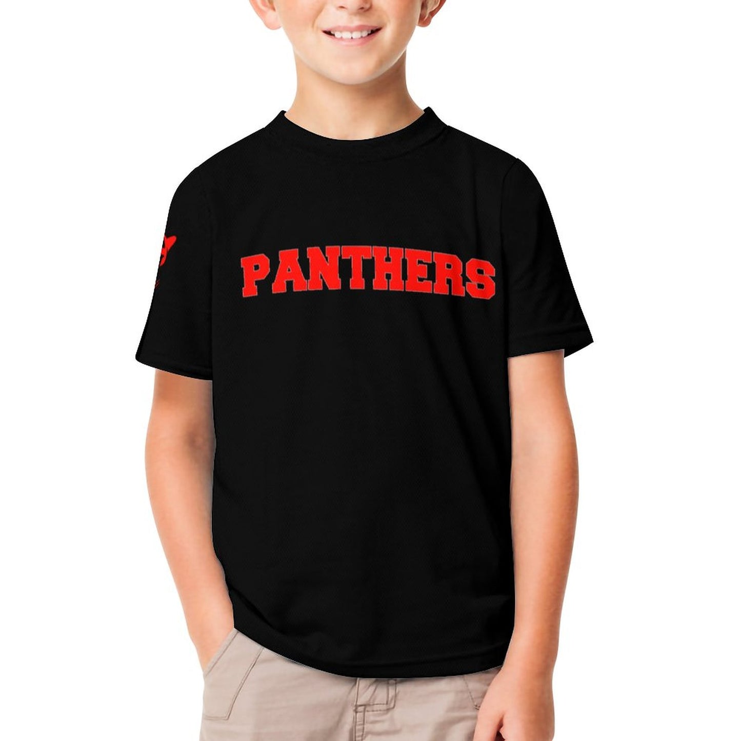 Petal Panthers in Black Short Sleeve Kid's