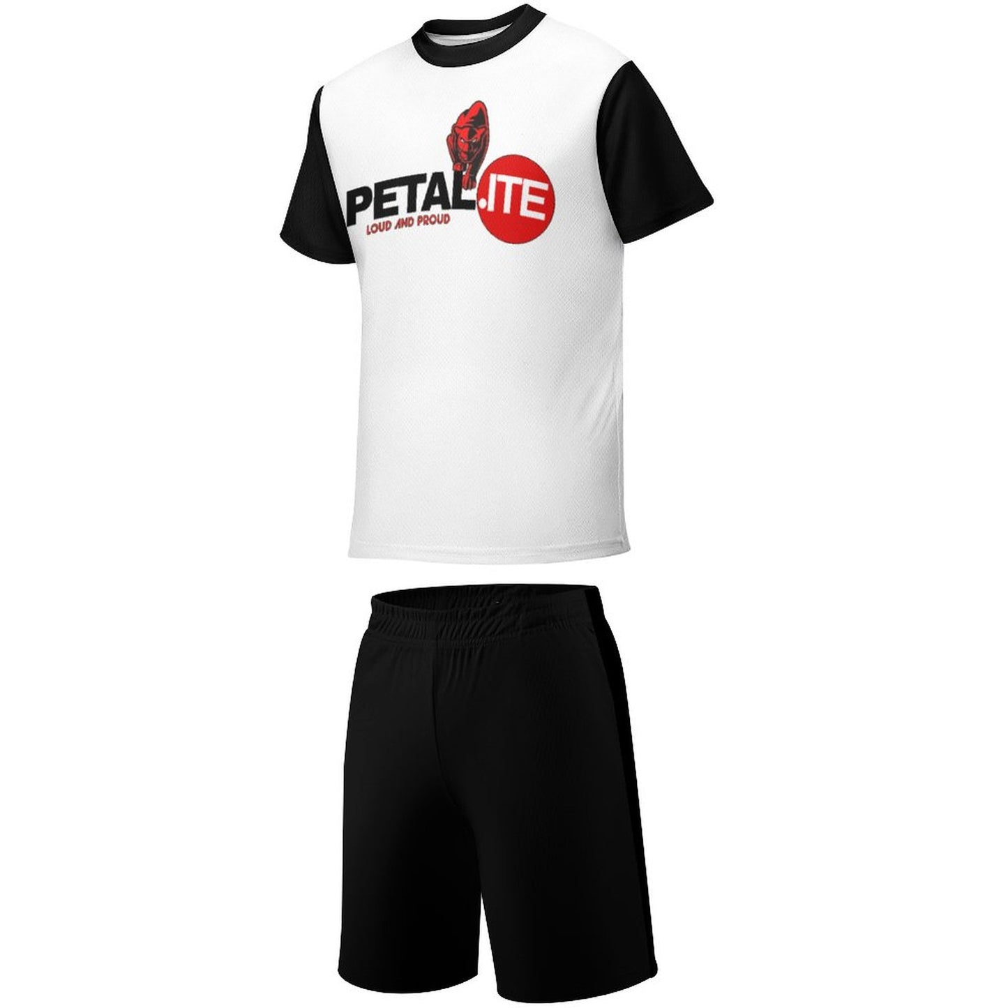 Petalite T-shirt Shorts Set White and Black