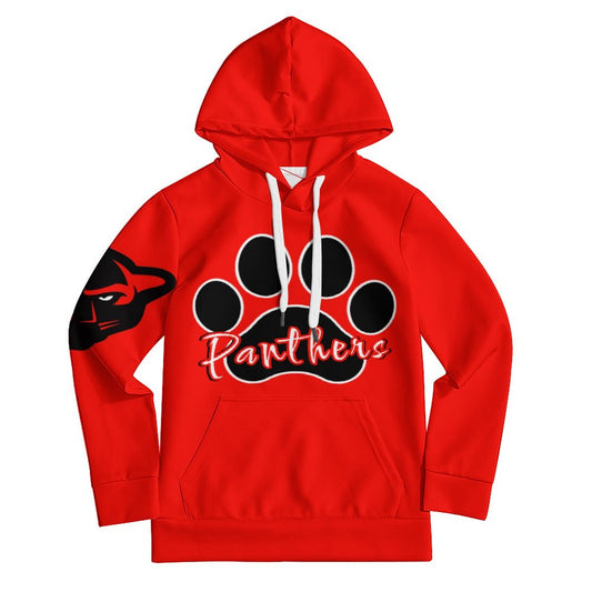 Petal Panther Paw Print Children's  Hoodie -Red