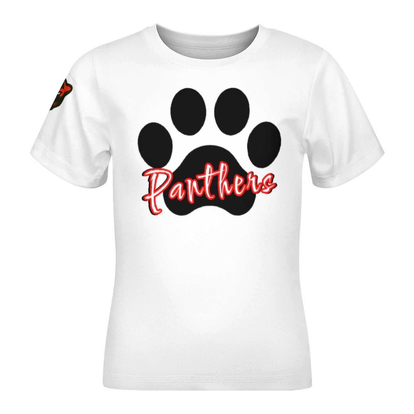 Petal Panther Paw Short Sleeve Kid's T-Shirt - White