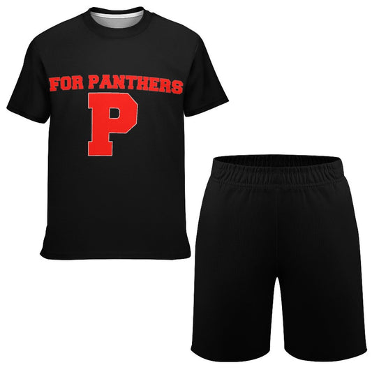 Petal P For Panthers Black T-shirt Shorts Set