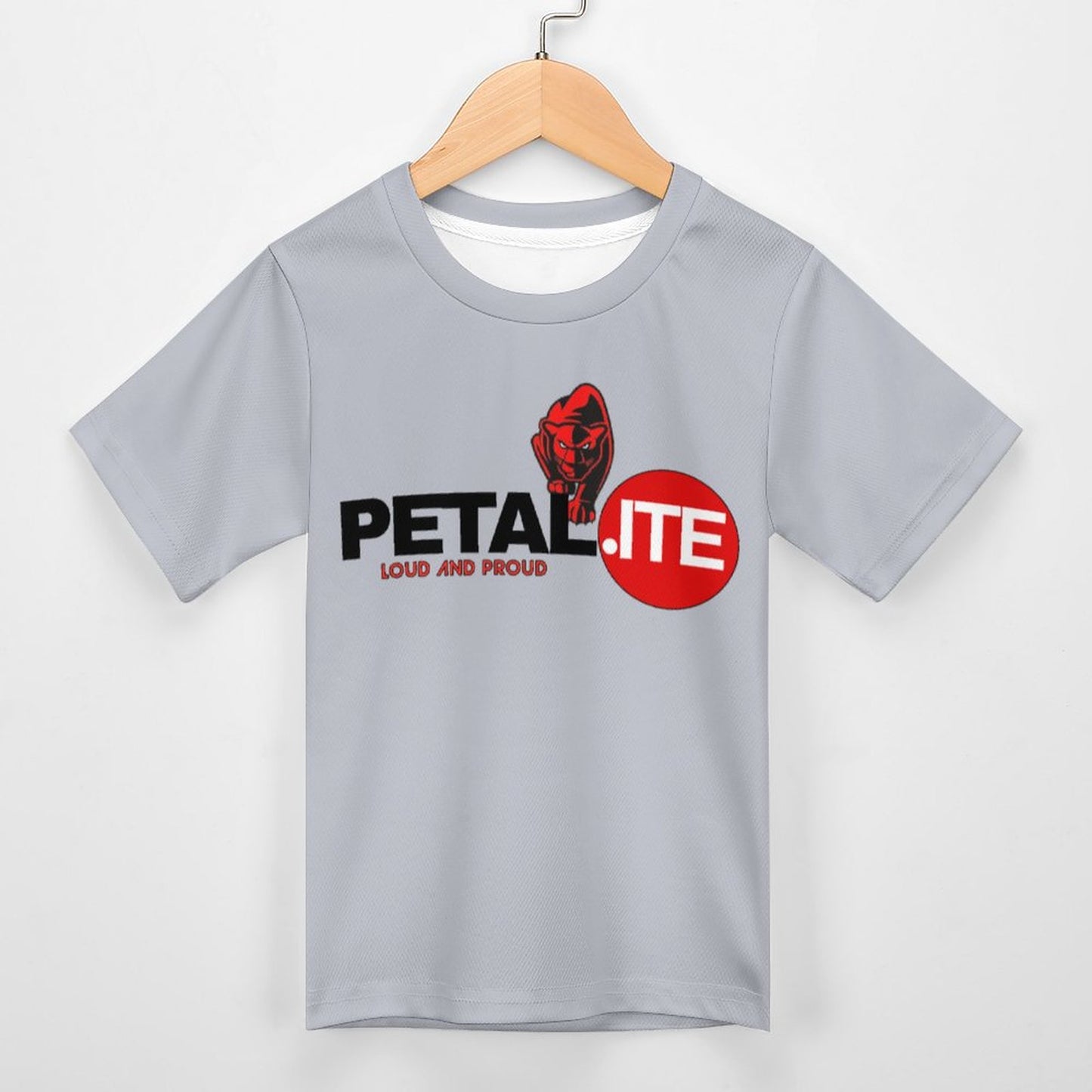 Petalite Short Sleeve Kid's T-Shirt-Gray - Unisex