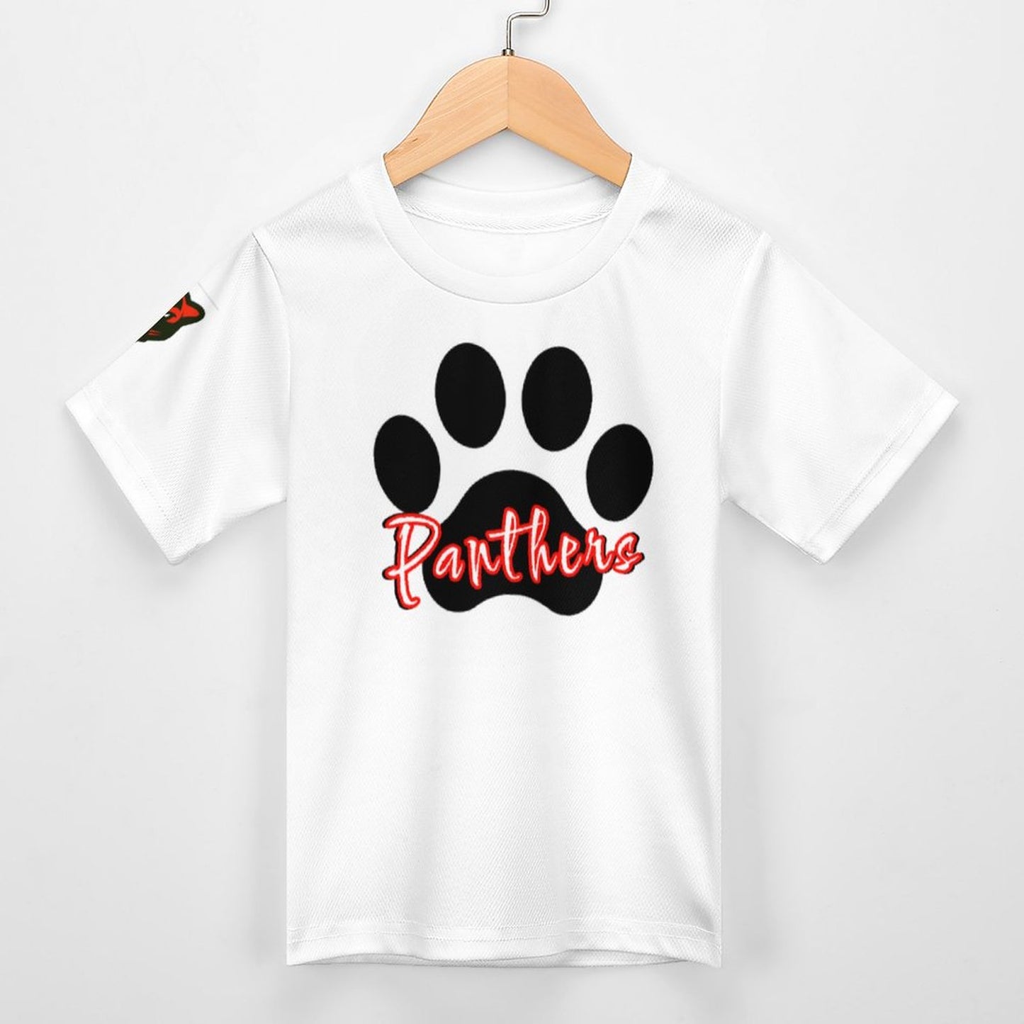 Petal Panther Paw Short Sleeve Kid's T-Shirt - White