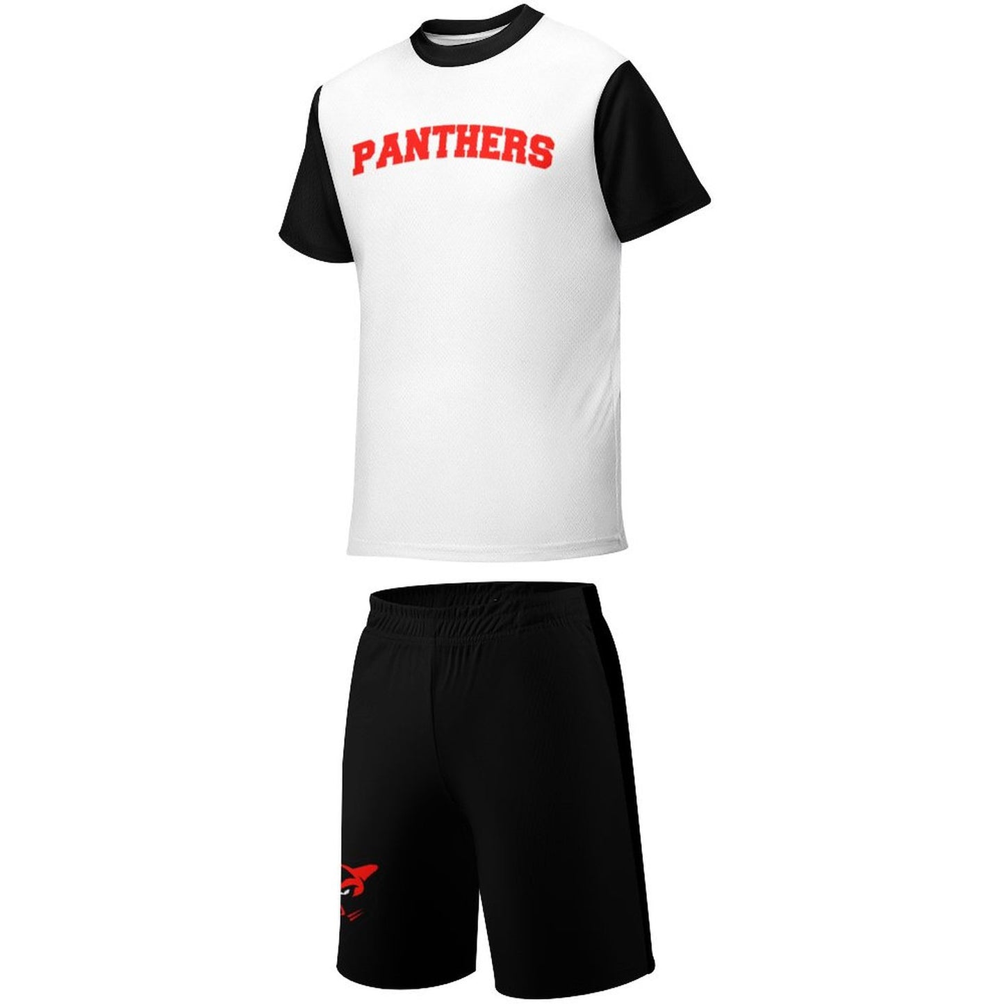 Petal Panther white and black T-shirt Shorts Set