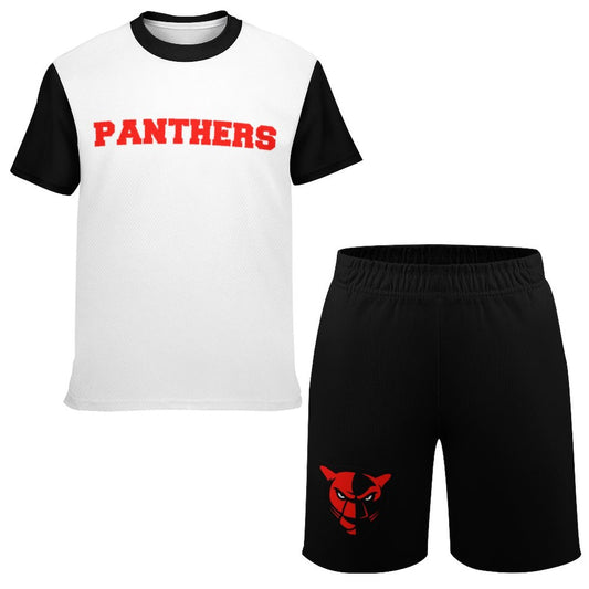 Petal Panther white and black T-shirt Shorts Set