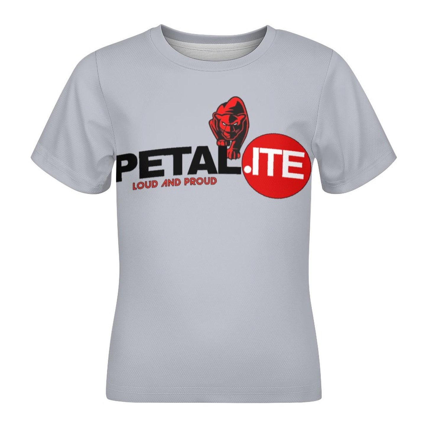 Petalite Short Sleeve Kid's T-Shirt-Gray - Unisex