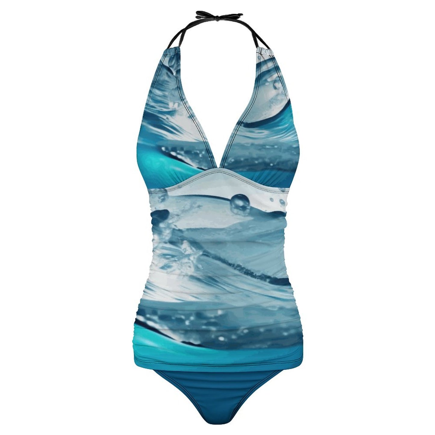 Azure Wave 2-Piece Women's Halter Tankini