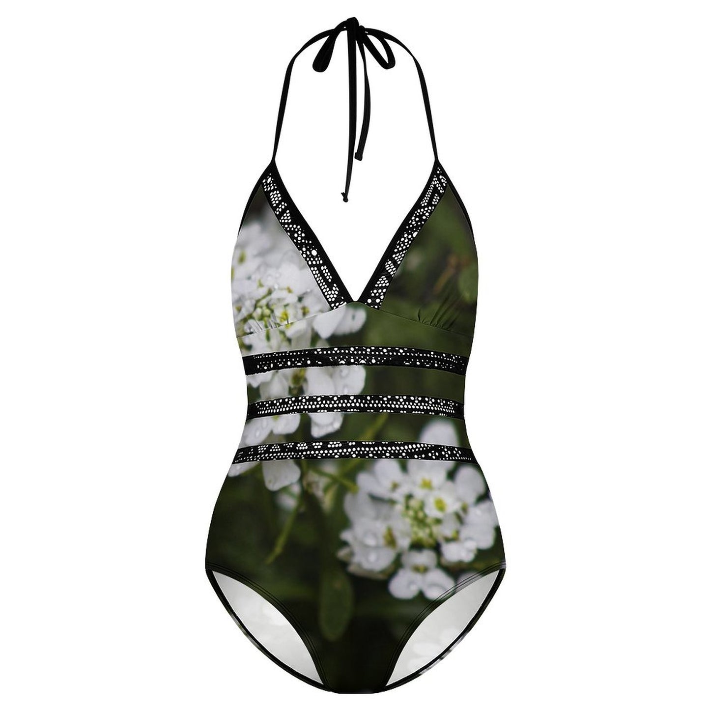 White Iberis Women's Halter One-Piece Swimsuits