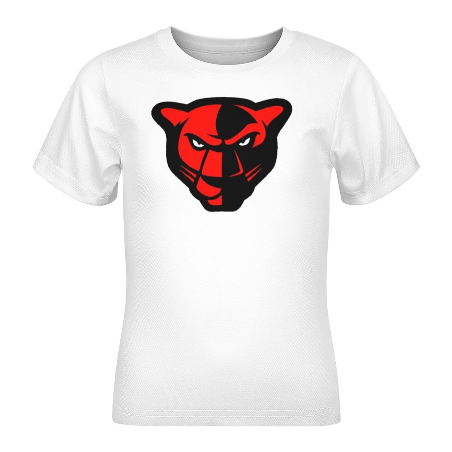 Petal Panther Head White Short Sleeve Kid's T-Shirt