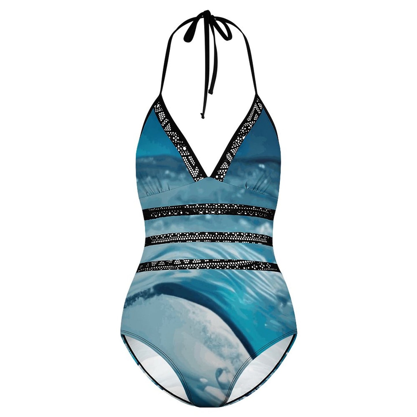 Azure Wave Women's Halter One-Piece Swimsuits