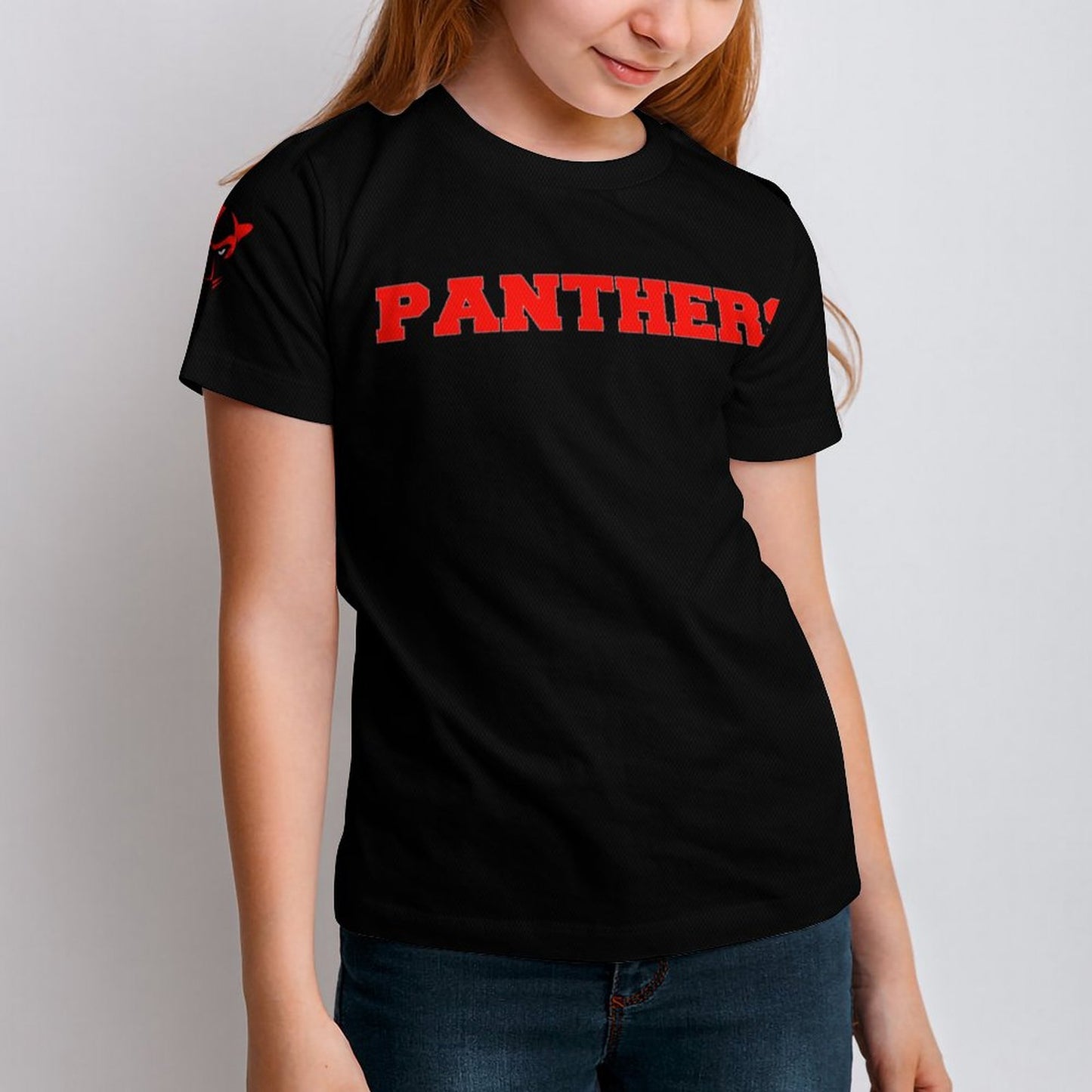 Petal Panthers in Black Short Sleeve Kid's