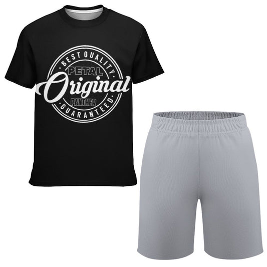 Petal Panther Original Logo Black T-shirt  and Shorts Set