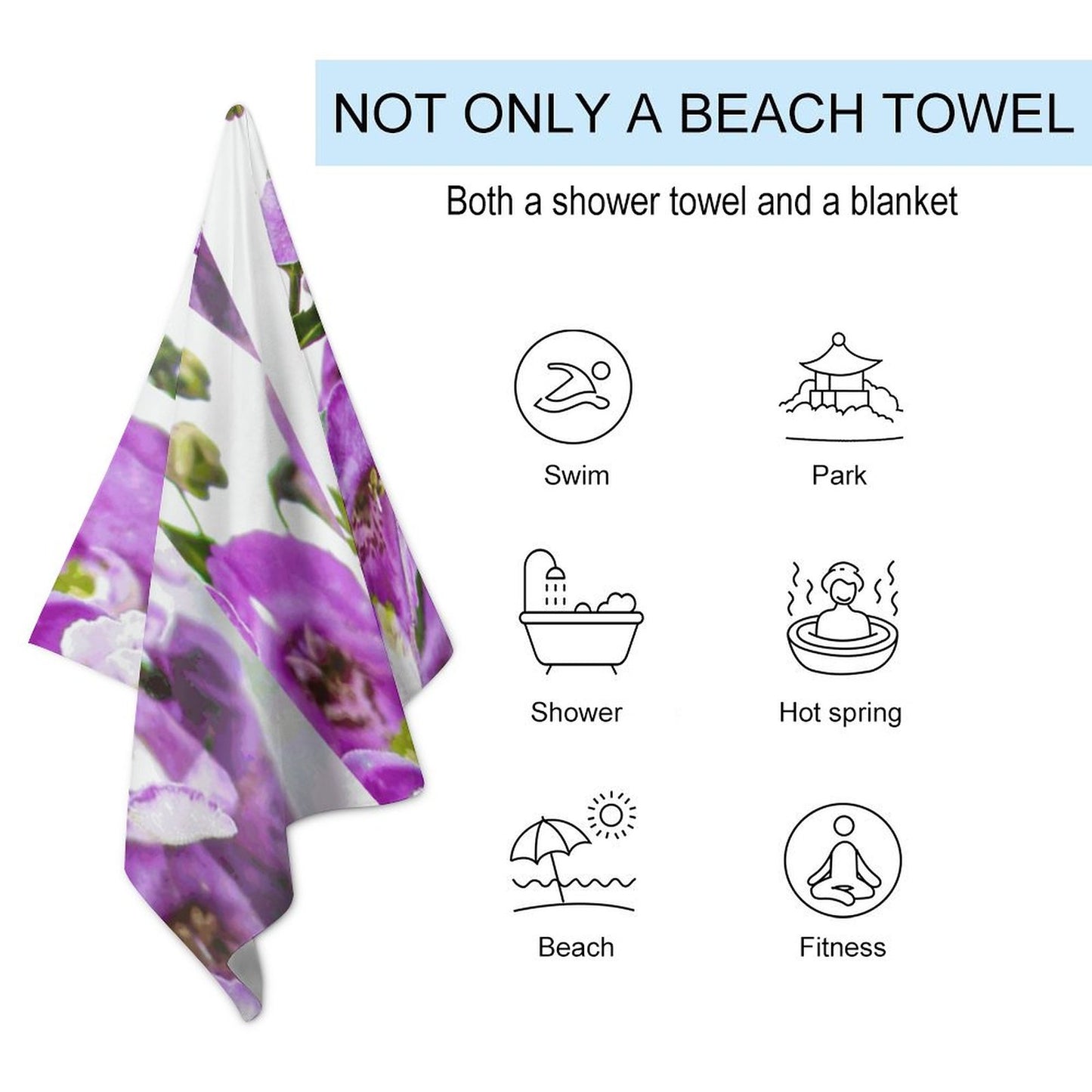 Serena Angelonia Beach Towel