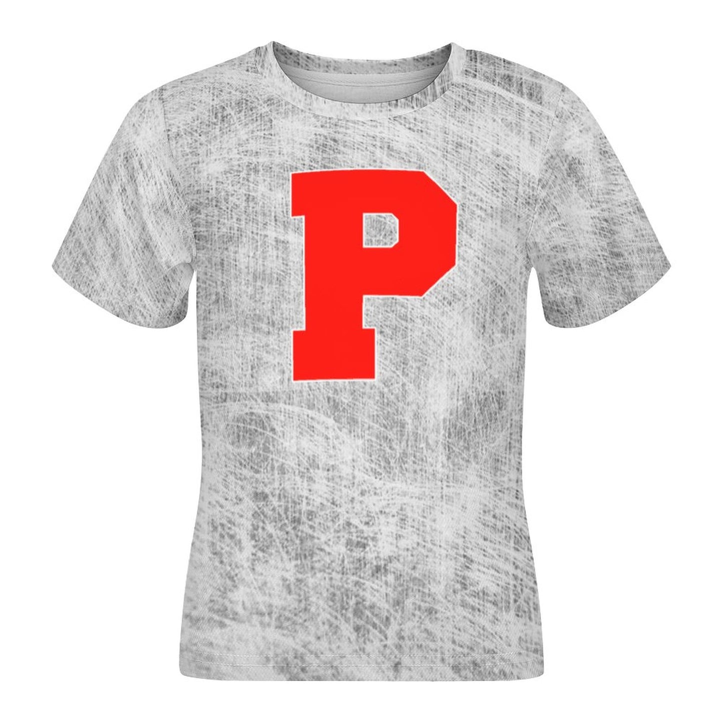 Petal P Distressed Gray Short Sleeve Kid's