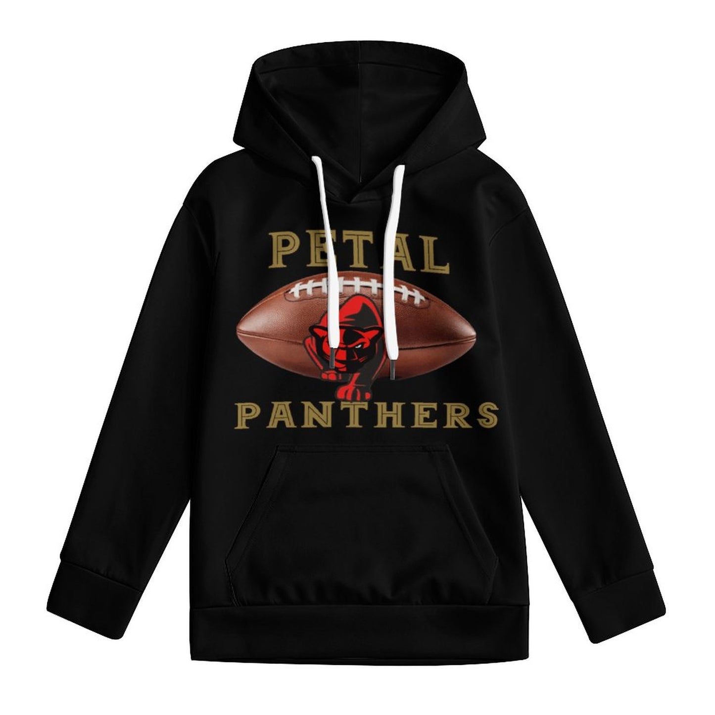 Petal Panther Football Children's  Hoodie Black- Unisex