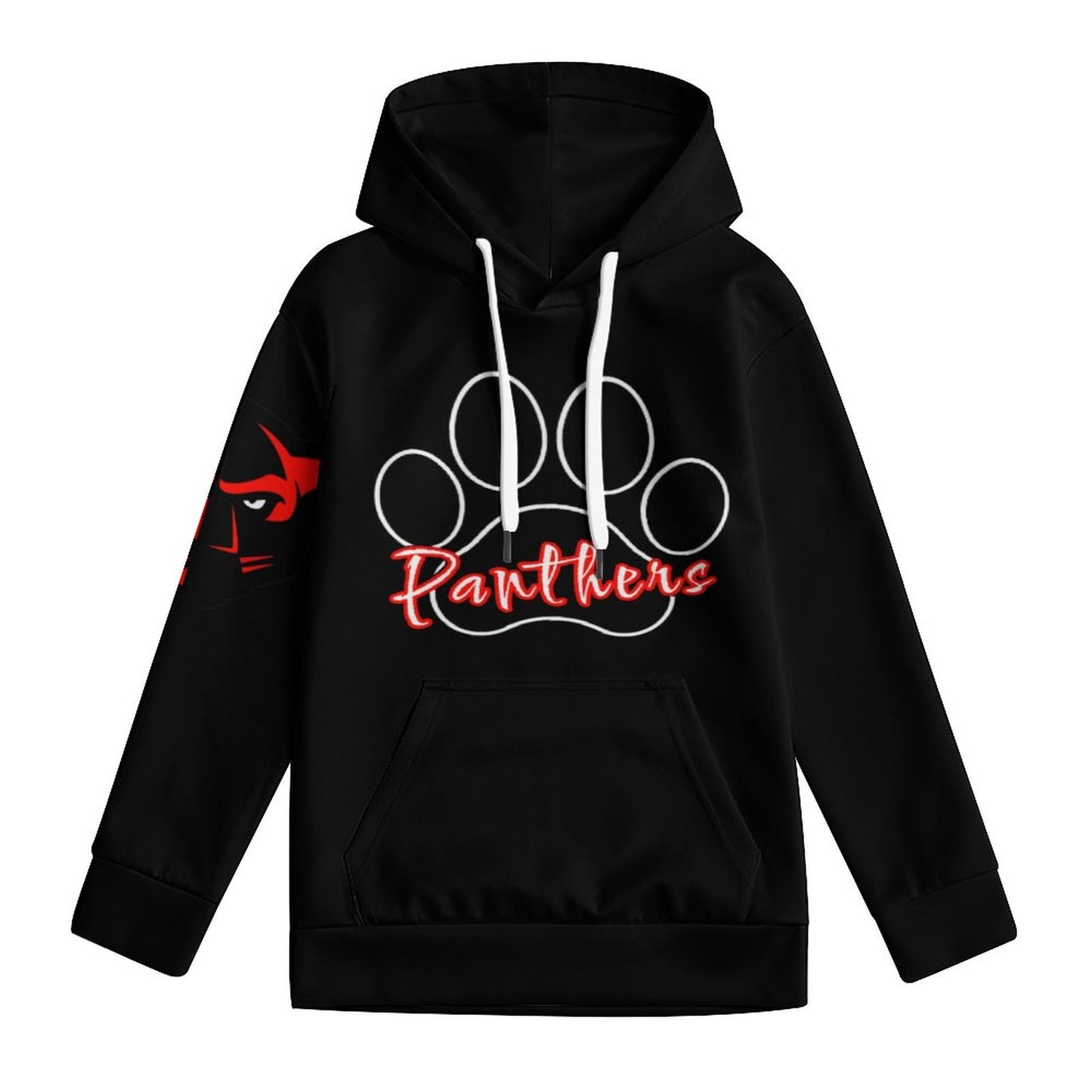 Petal Panthers Paw Print Children's Hoodie-Black