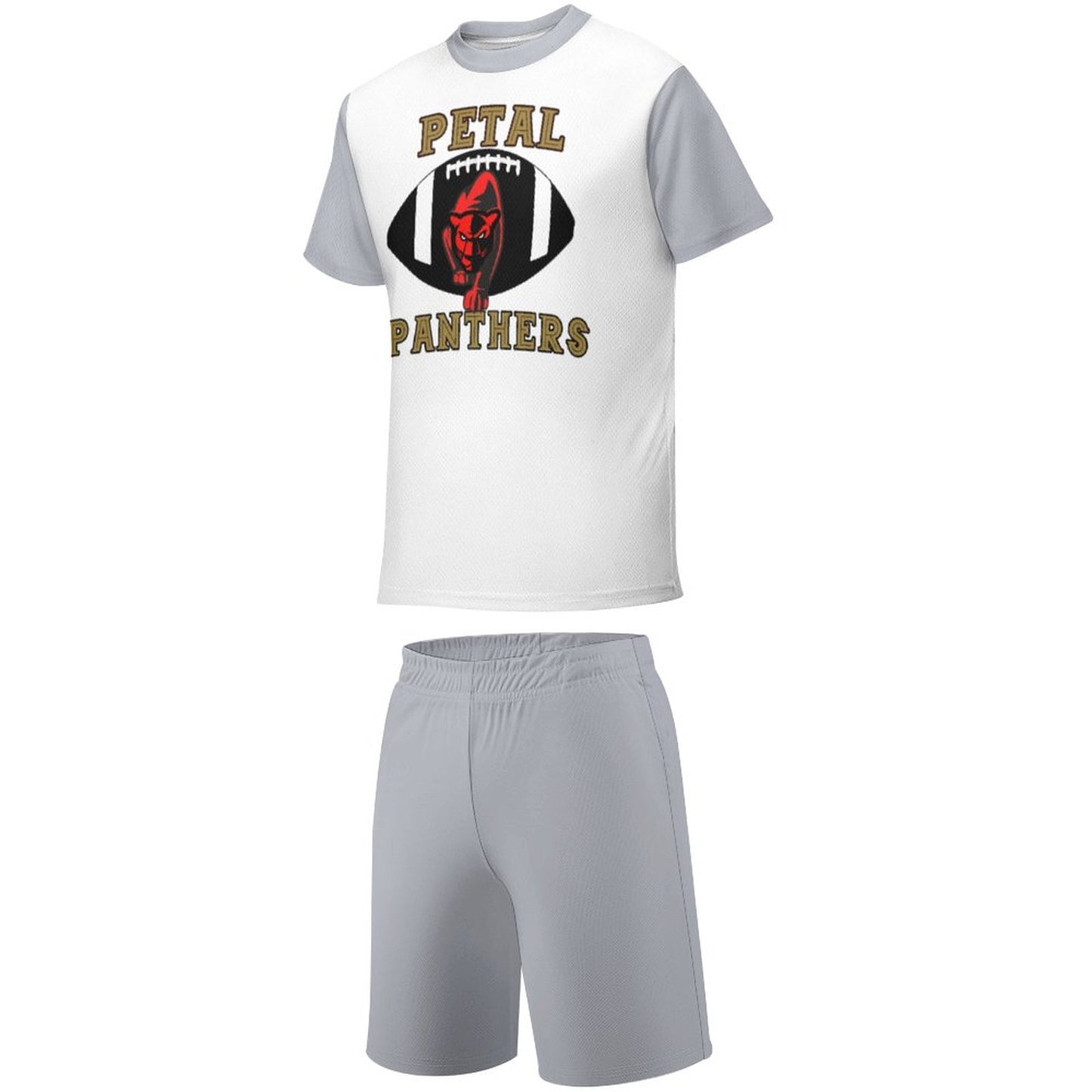 Petal Panther Black Football T-shirt Shorts Set