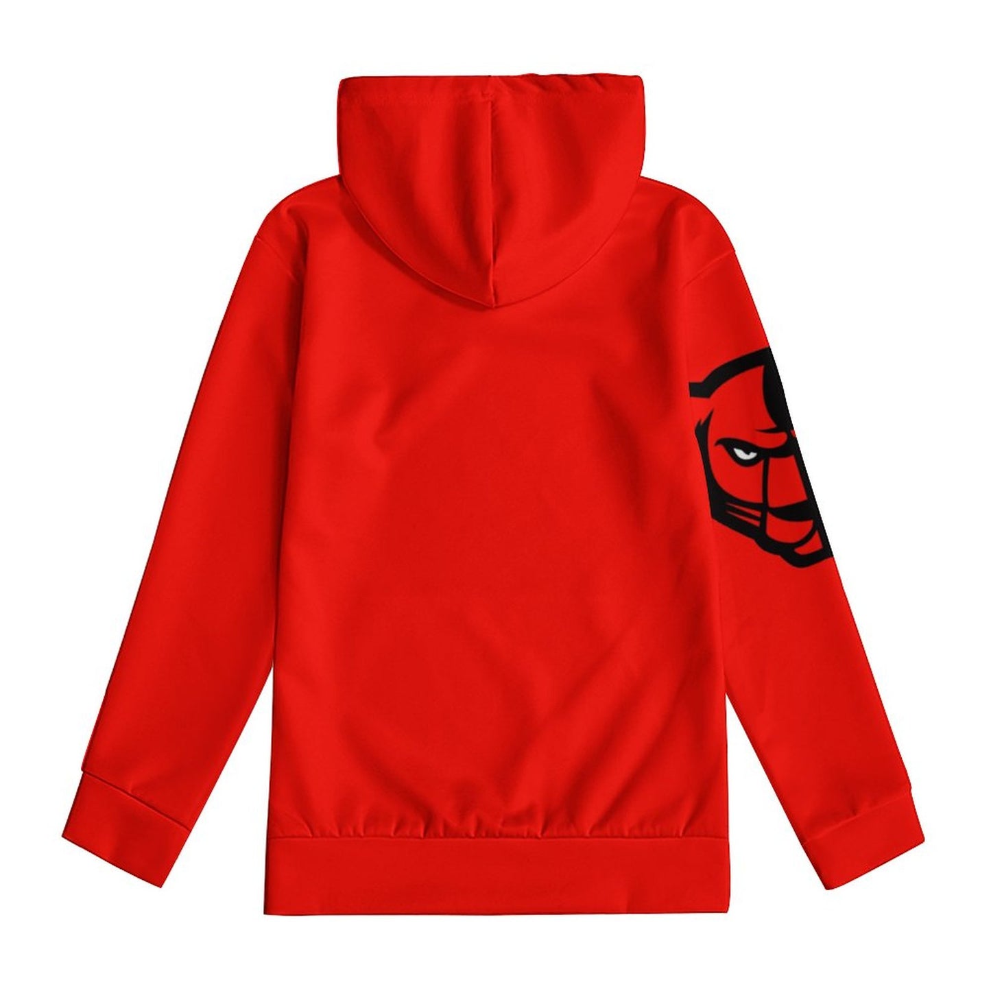 Petal Panther Paw Print Children's  Hoodie -Red