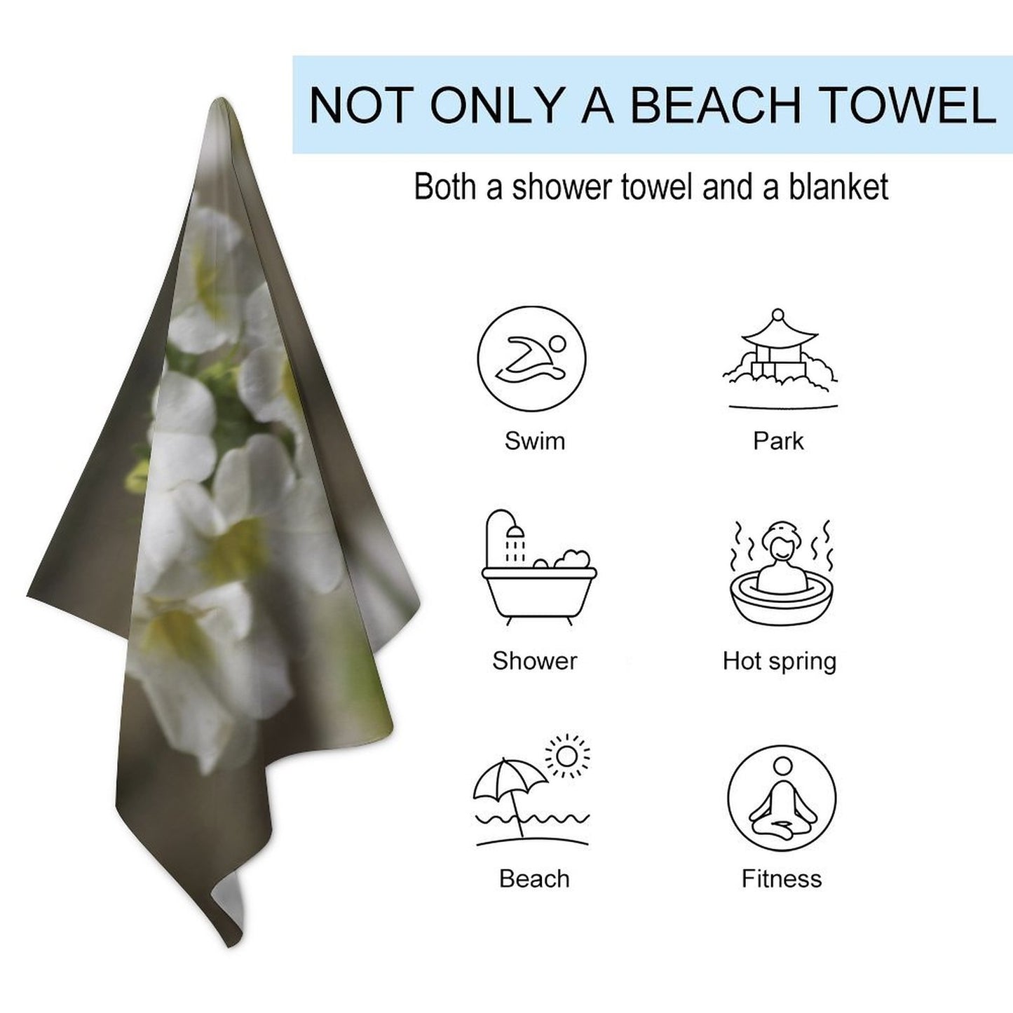 Chinese Trumpet Flower Beach Towel for Adults