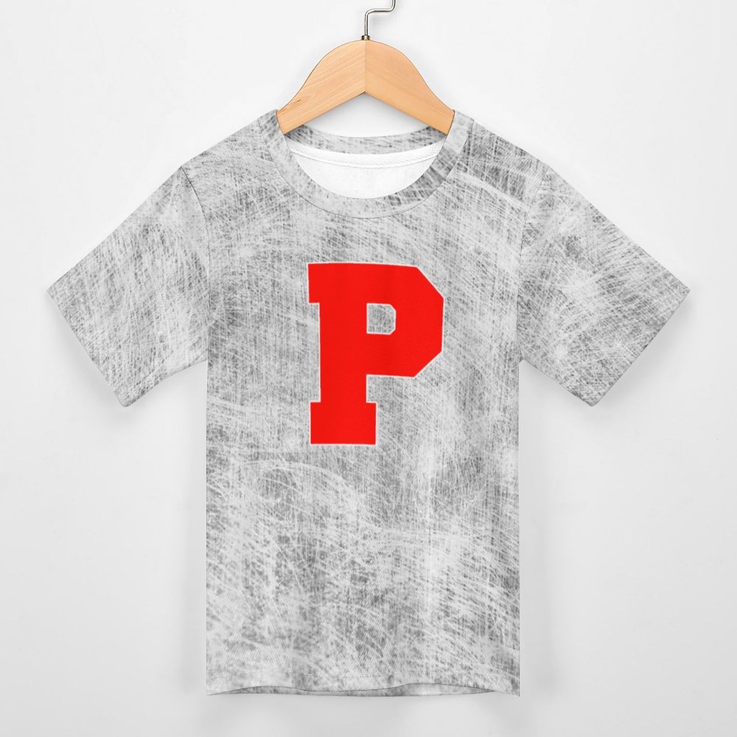 Petal P Distressed Gray Short Sleeve Kid's