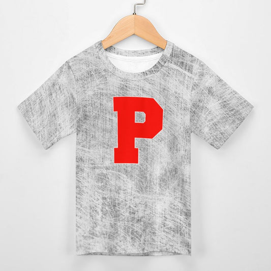 Petal P Distressed Gray Short Sleeve Kid's