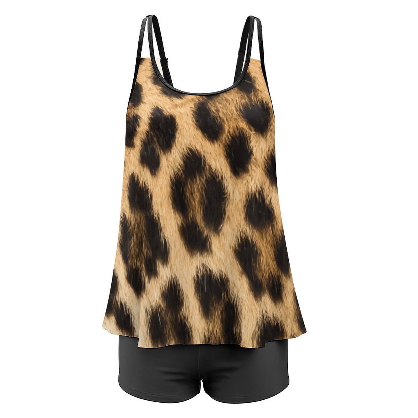 Cheetah Tankini Two Piece Swimsuits