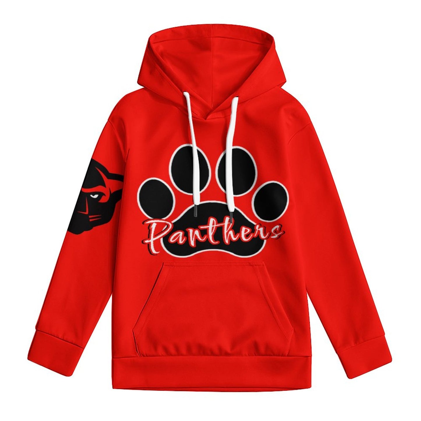 Petal Panther Paw Print Children's  Hoodie -Red